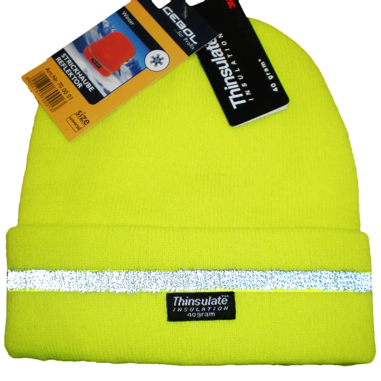 Knitted Reflective Flanging Sport Hat (JRK073)