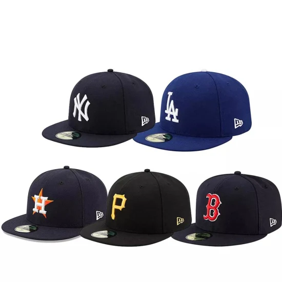 겨울 기타 플랫 빌 모자 남자 Gorras MLB 야구 모자 원래 사용자 정의 자수 로고 장착 모자 모자 야구 스포츠 모자 모자